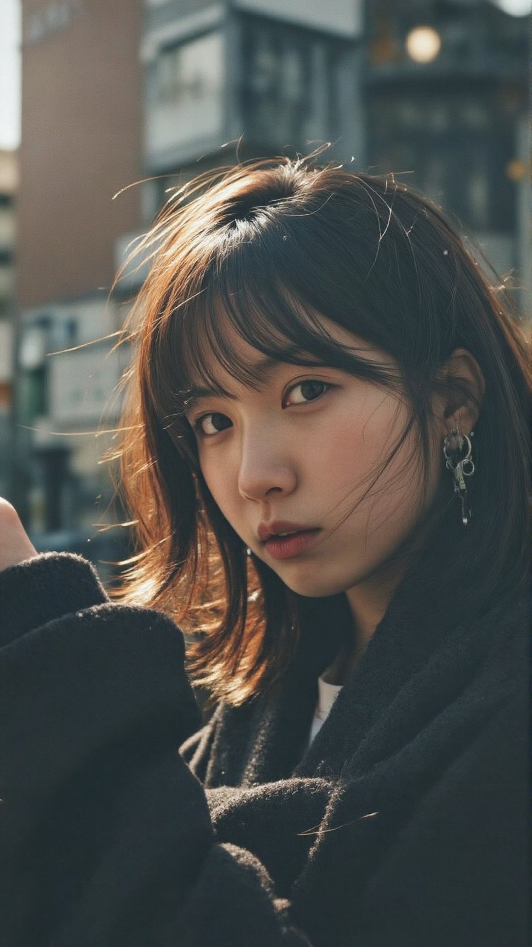 Woman in Tokyo Street Captured in Cinematic Urban Elegance